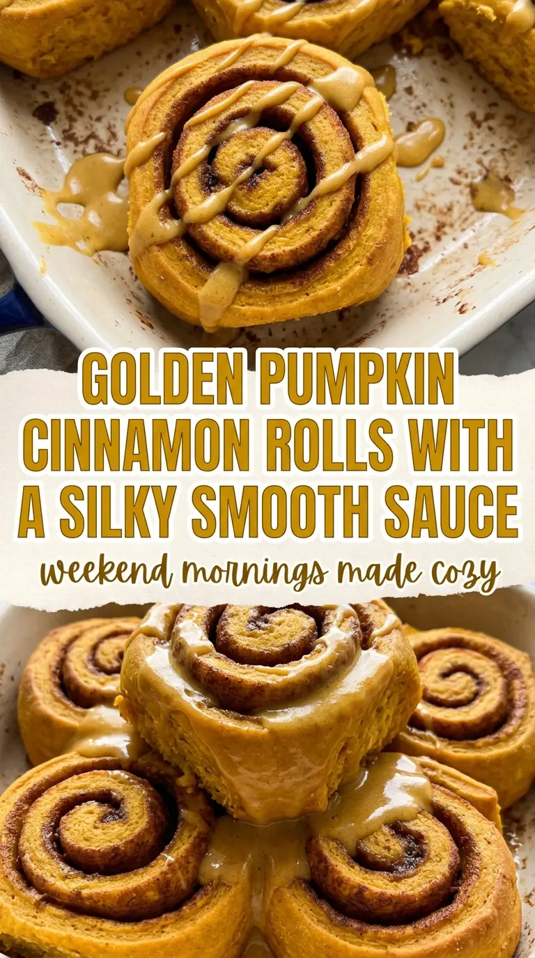 pumpkin cinnamon rolls gooey glaze soft swirled dough