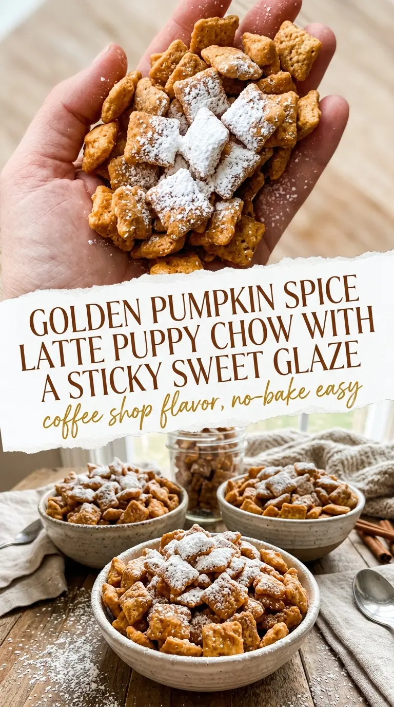 Pumpkin Spice Latte Puppy Chow crunchy sweet