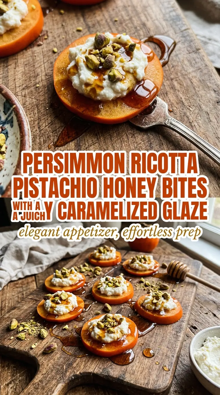 Ricotta pistachio honey bites creamy crunchy elegant