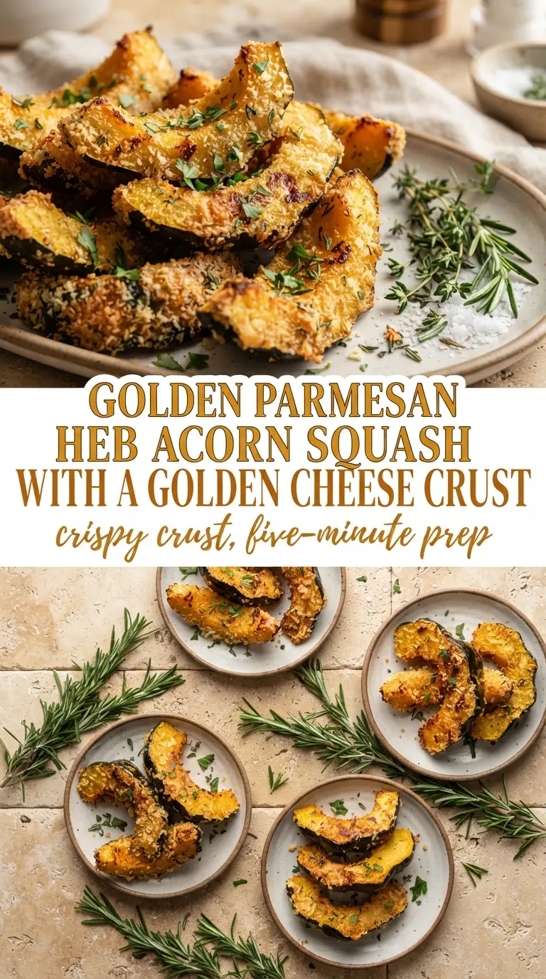 Parmesan Herb Roasted Acorn Squash crisp golden herb-crusted