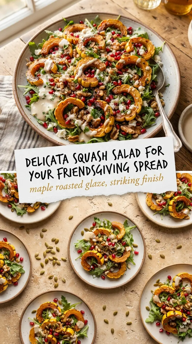 Roasted Delicata Squash Salad caramelized greens pomegranate