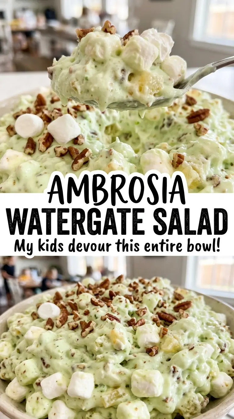 Ambrosia Watergate Salad fluffy pistachio fruit
