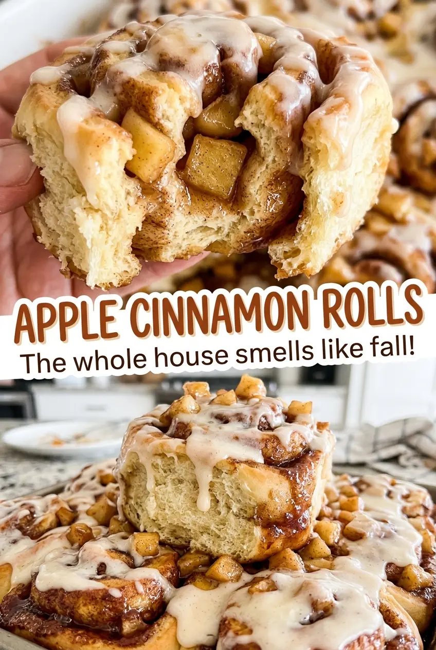Apple Cinnamon Rolls golden glazed