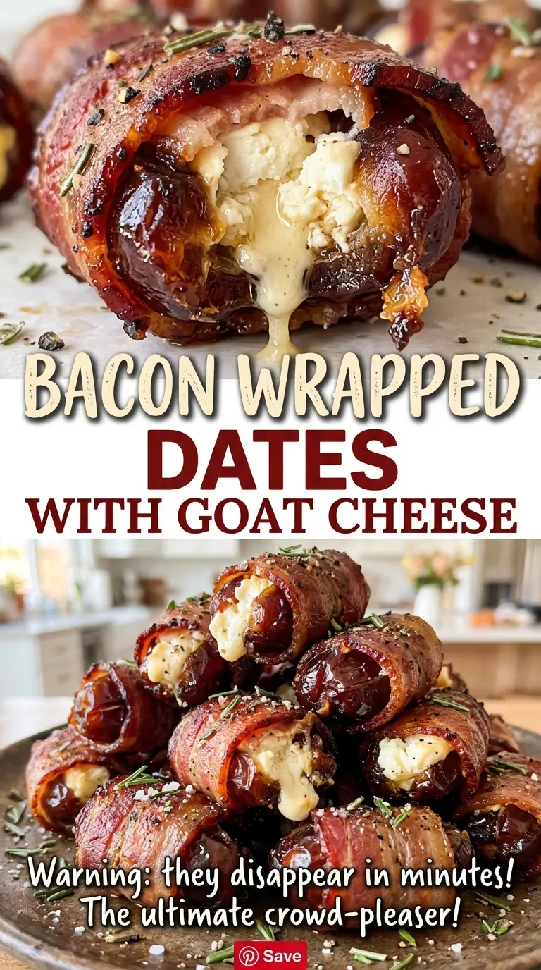 Bacon wrapped dates with goat cheese, warm stuffed appetizers