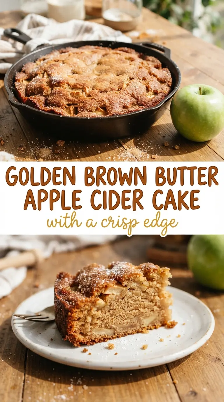 Brown Butter Apple Cider Cake, spiced crumb, crisp edge