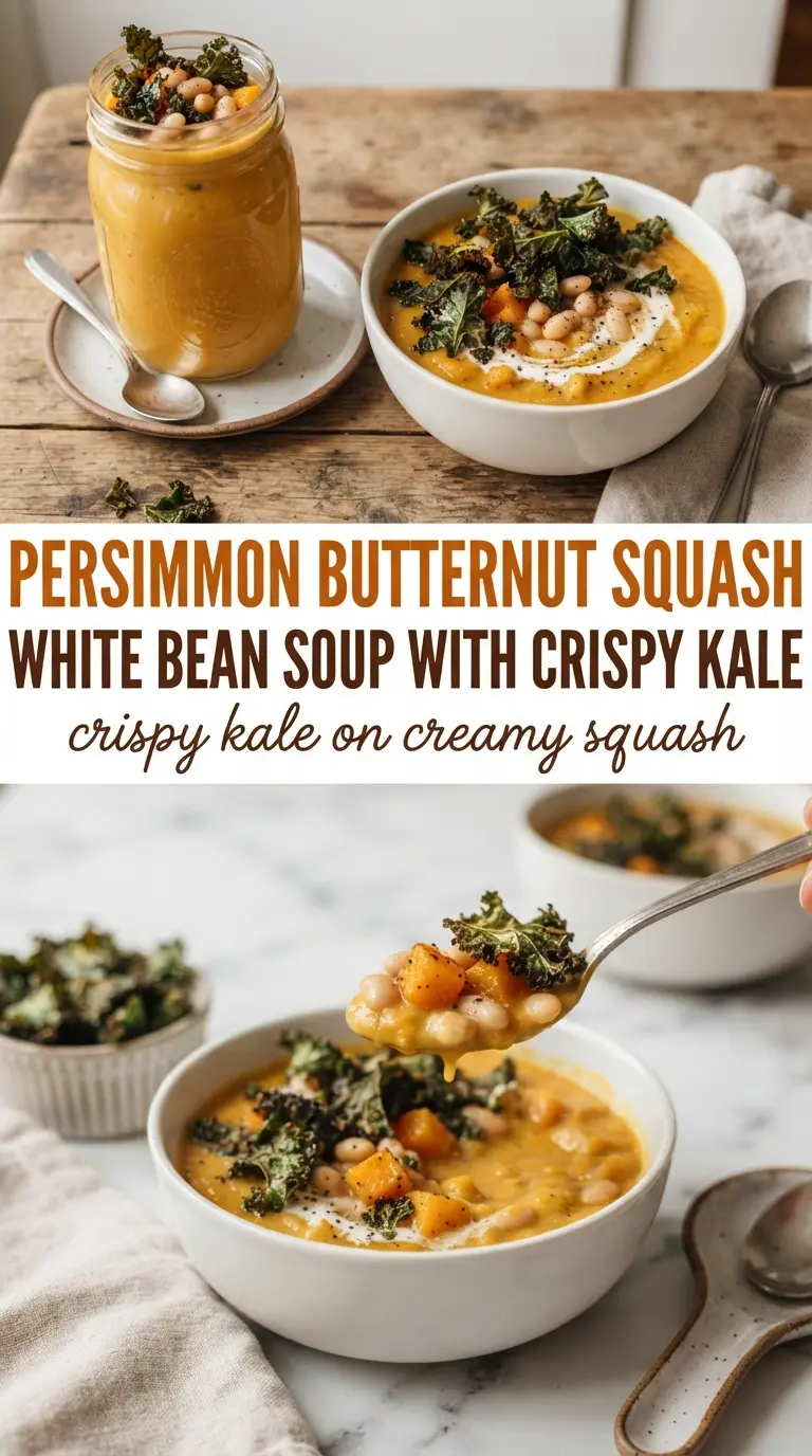 Butternut Squash, Kale and White Bean Soup creamy hearty colorful