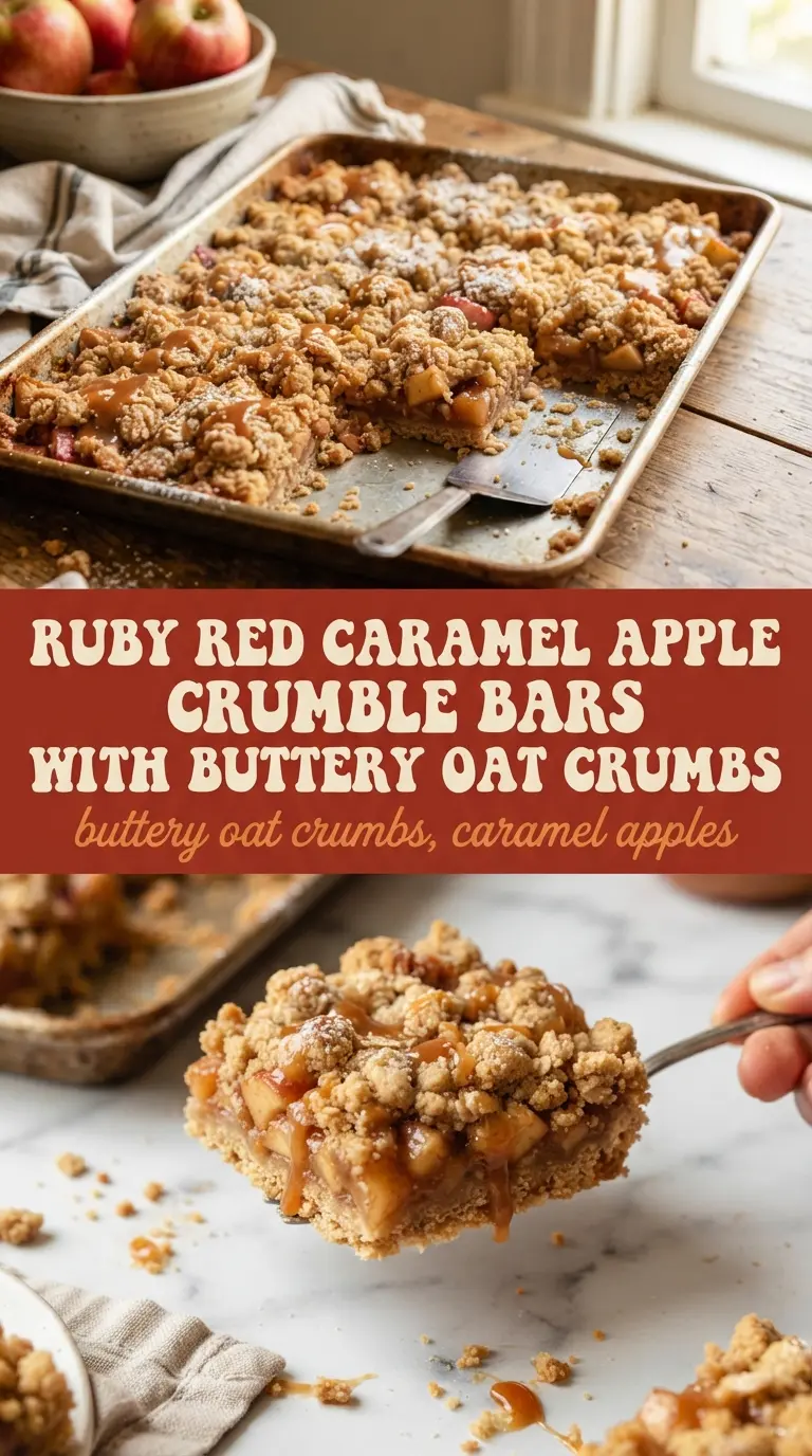 Caramel Apple Crumble Bars, buttery crumb, baked apples