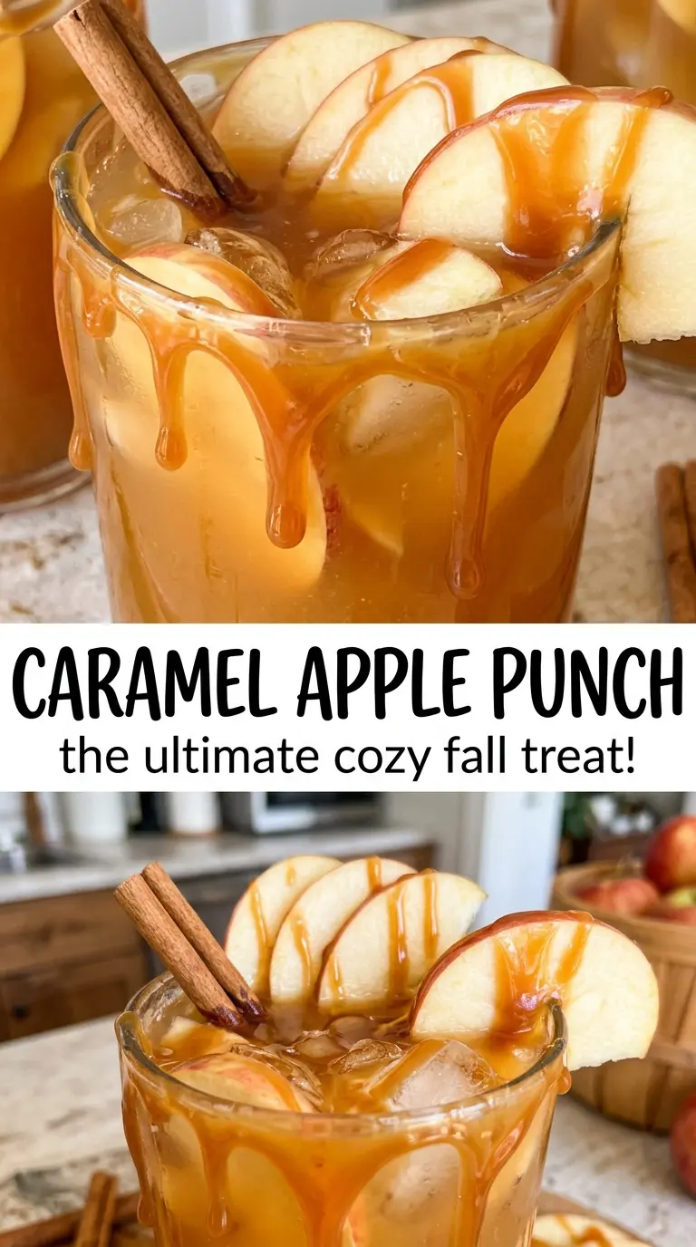Caramel Apple Punch apple slices ginger ale