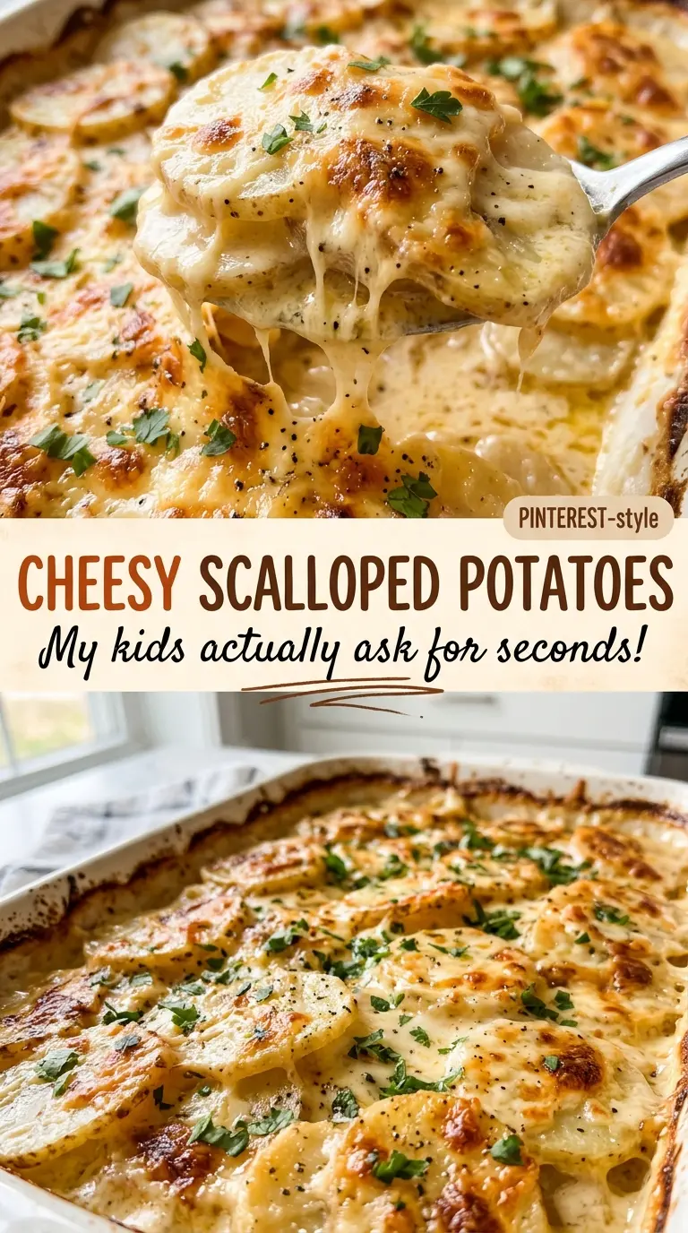 Cheesy Scalloped Potatoes golden cheesy casserole