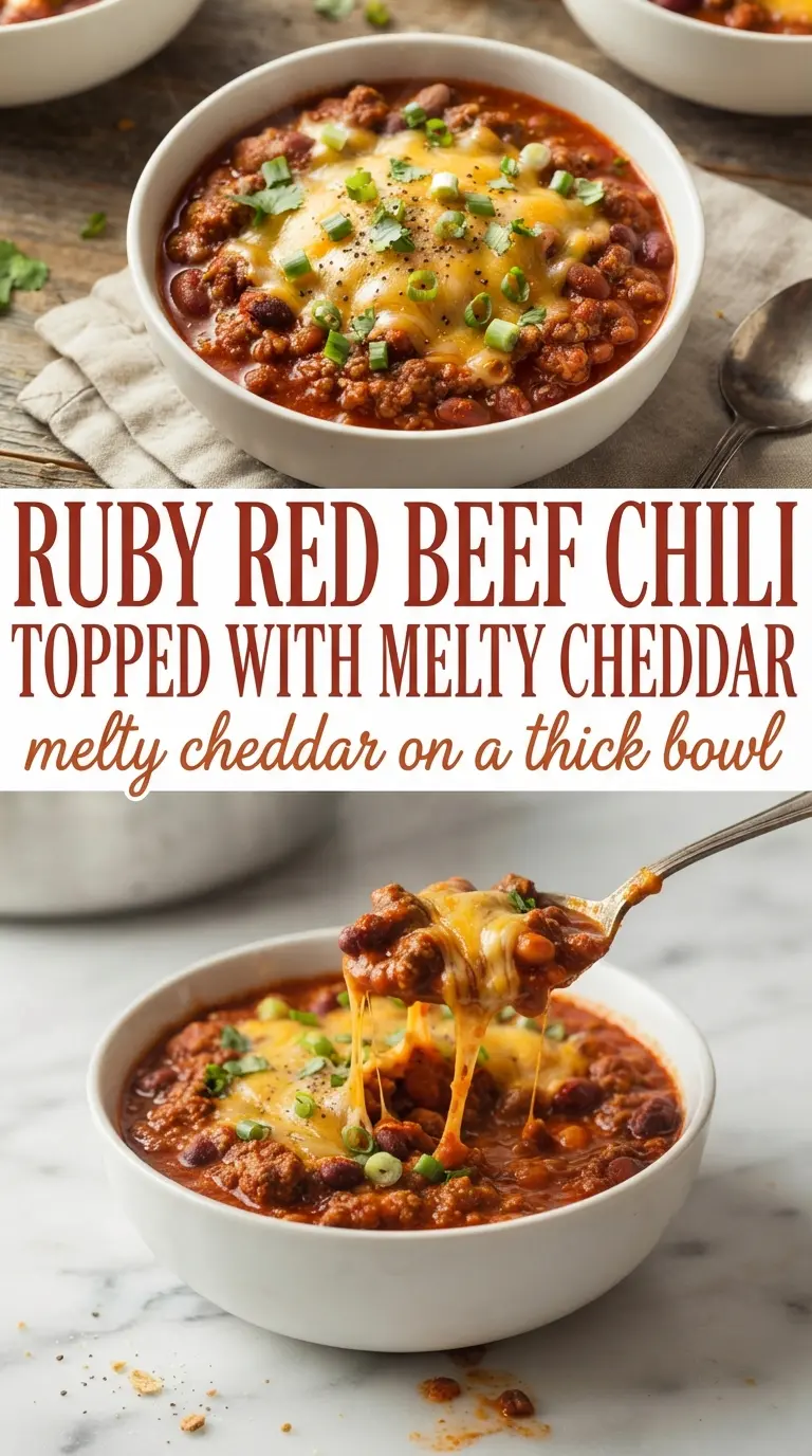 Classic Beef Chili thick ruby-red hearty