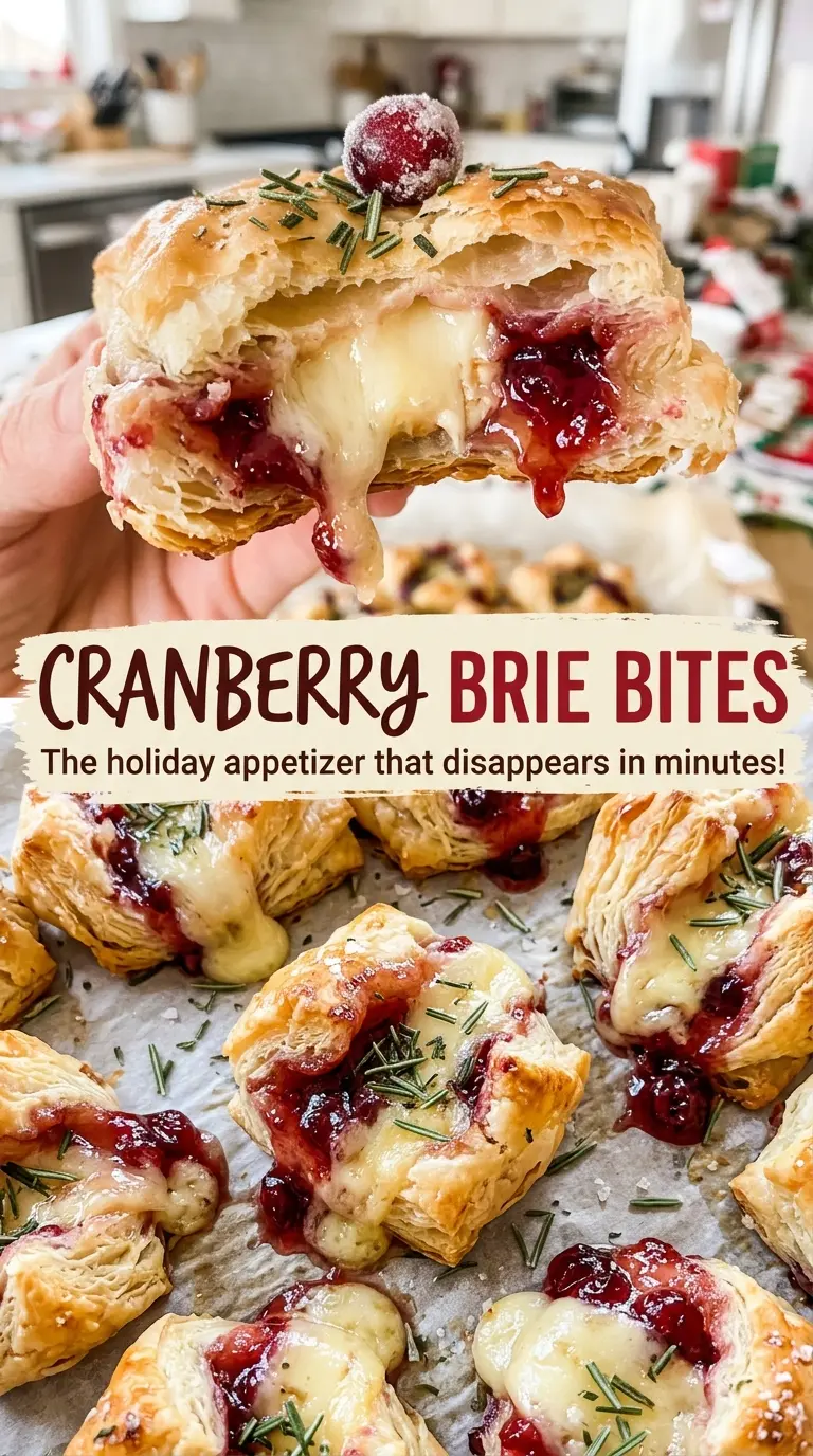 Cranberry Brie Bites with tart cranberry topping
