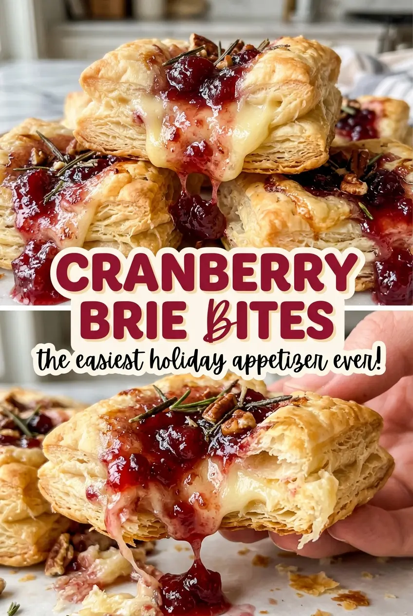 Cranberry Brie Bites golden flaky pastry
