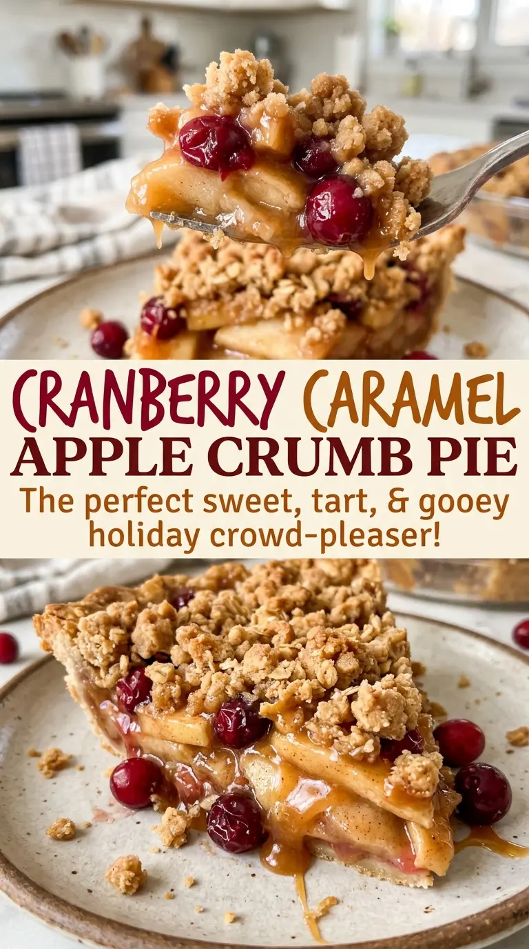 Cranberry Caramel Apple Crumb Pie cranberry crumb closeup