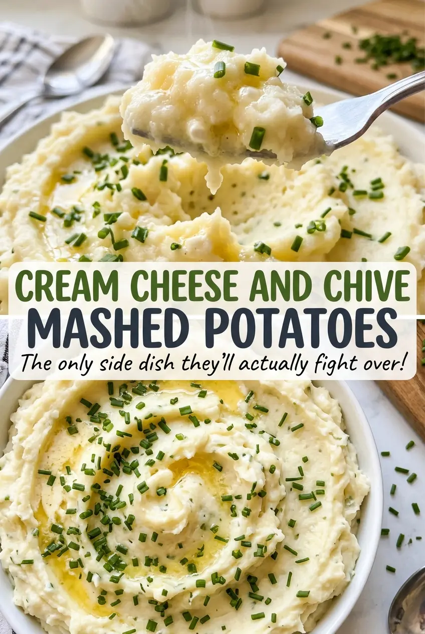 Cream Cheese and Chive Mashed Potatoes creamy fluffy