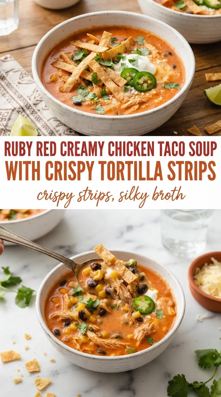 Creamy Chicken Taco Soup, silky, hearty, comforting