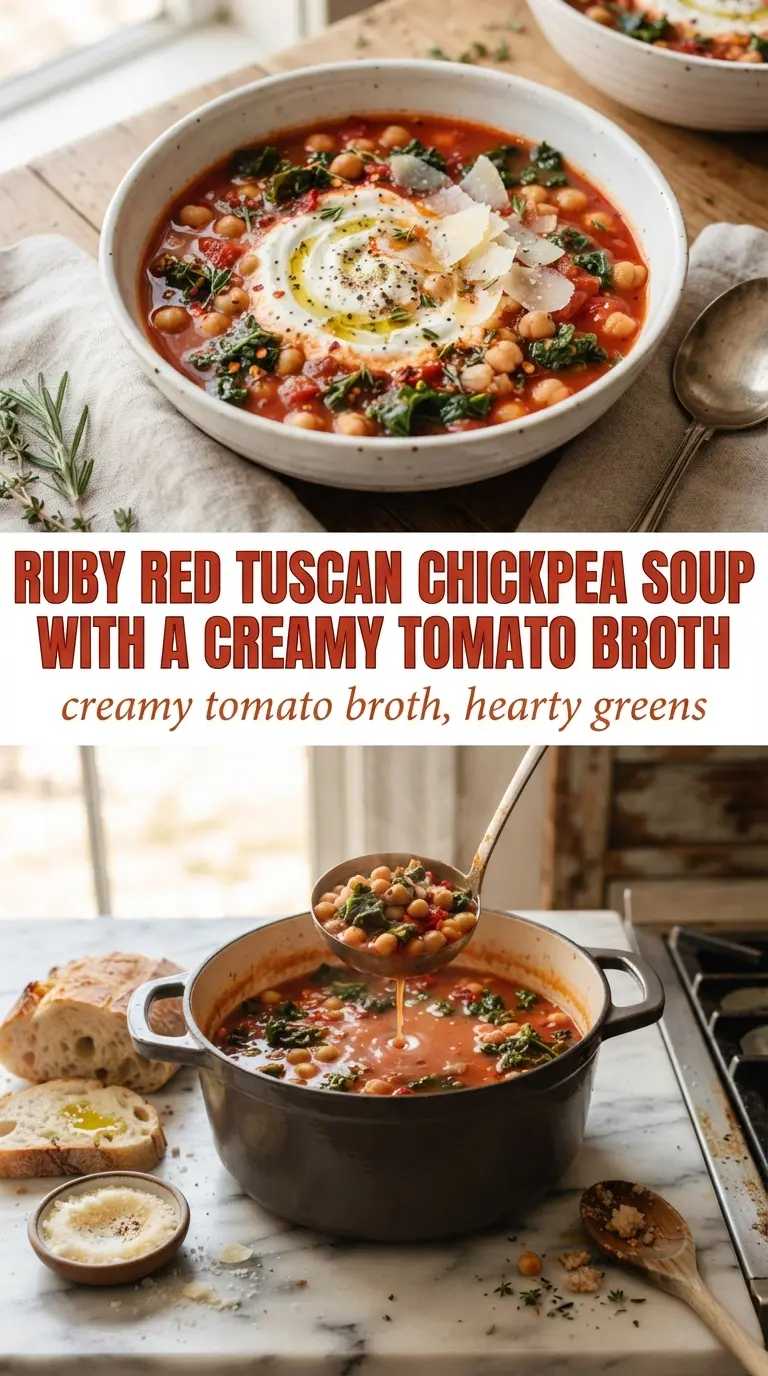 Creamy Tuscan Chickpea Soup creamy tomato broth kale