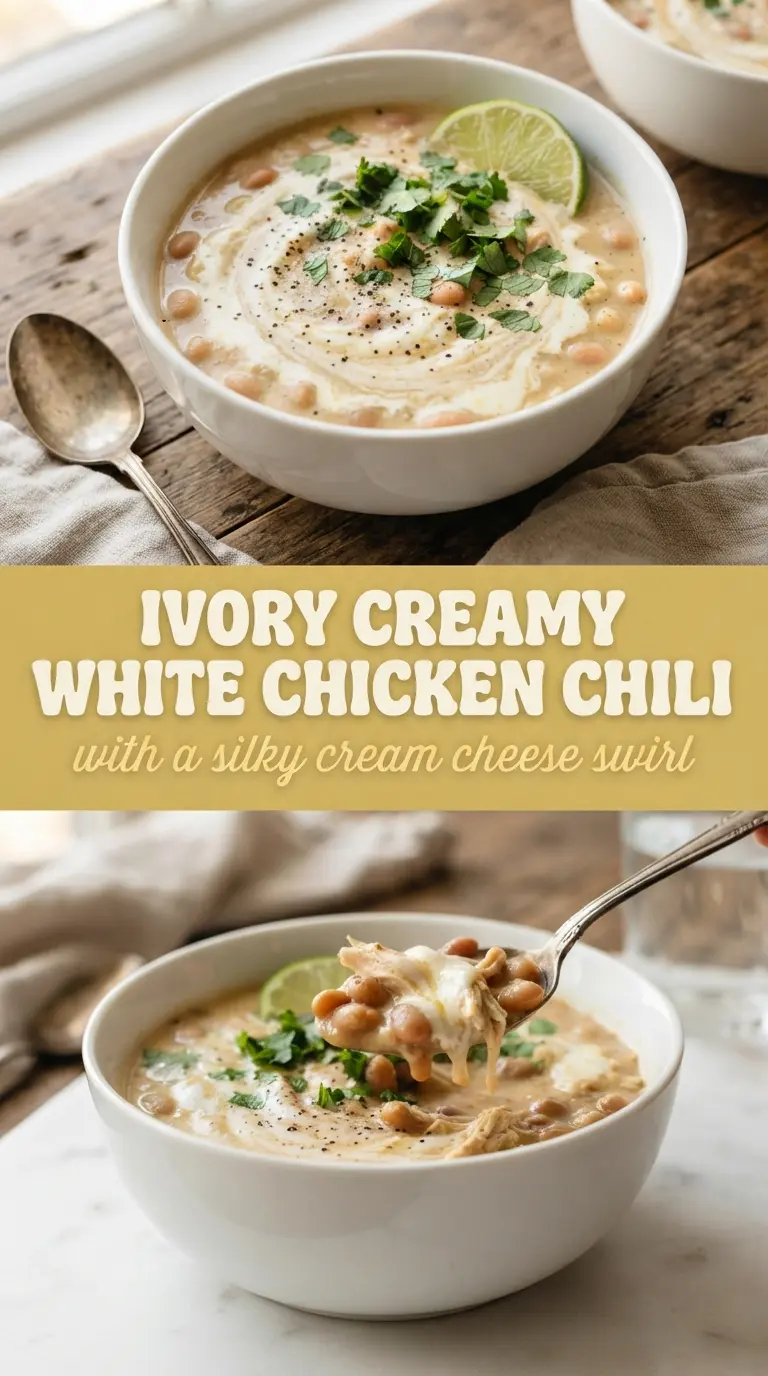 Creamy White Chicken Chili slow cooker creamy comforting