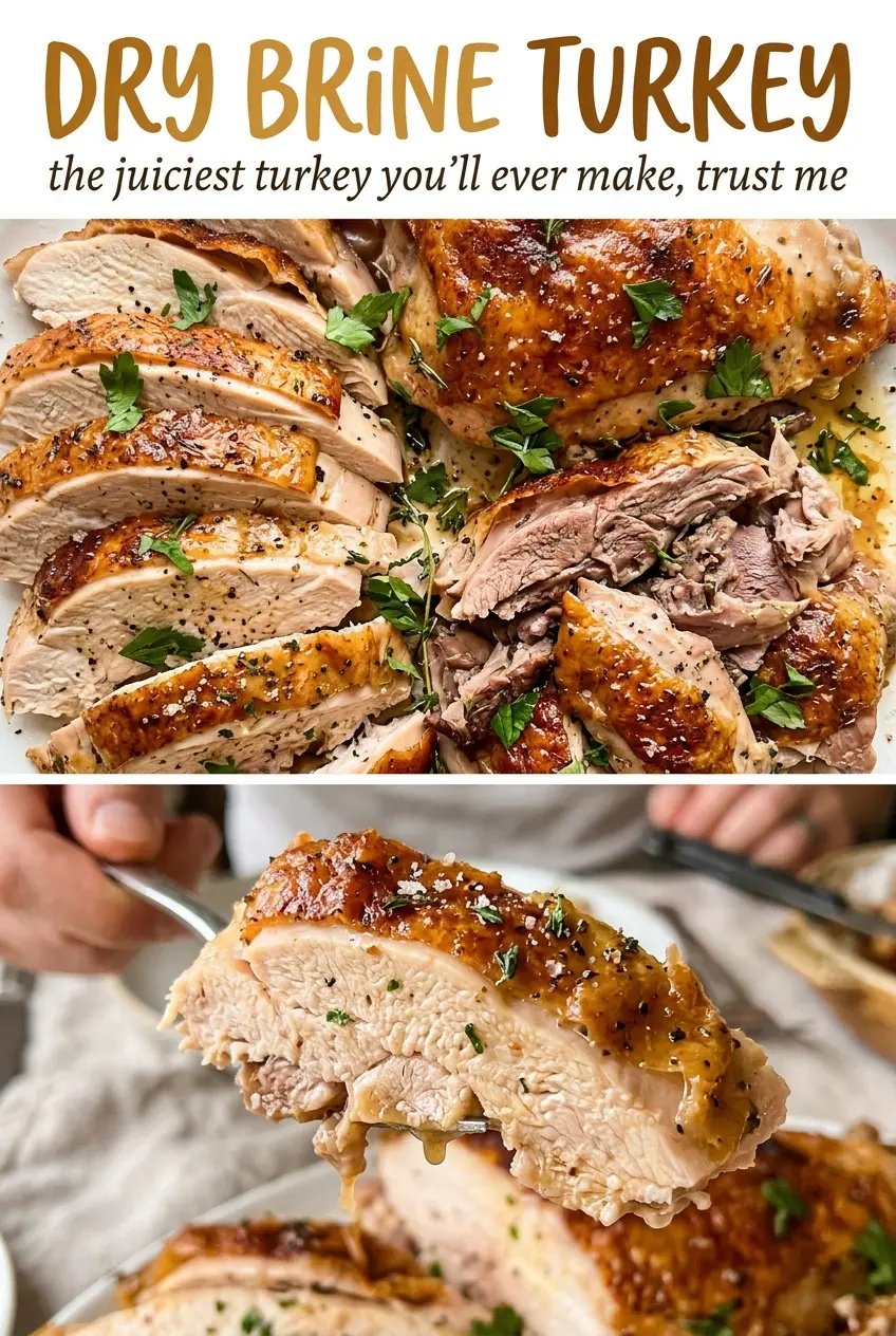 Dry brine turkey golden crisp skin