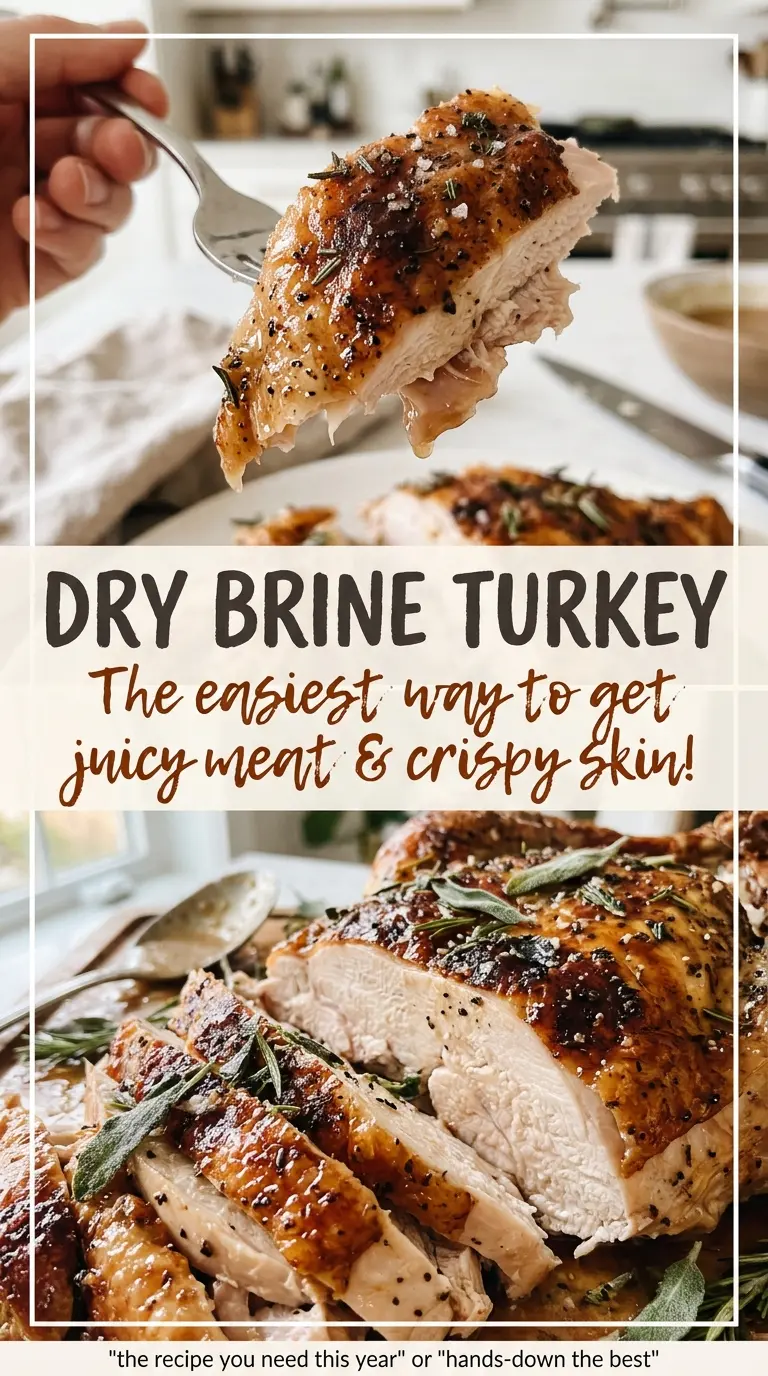 Dry brine turkey savory herb crust