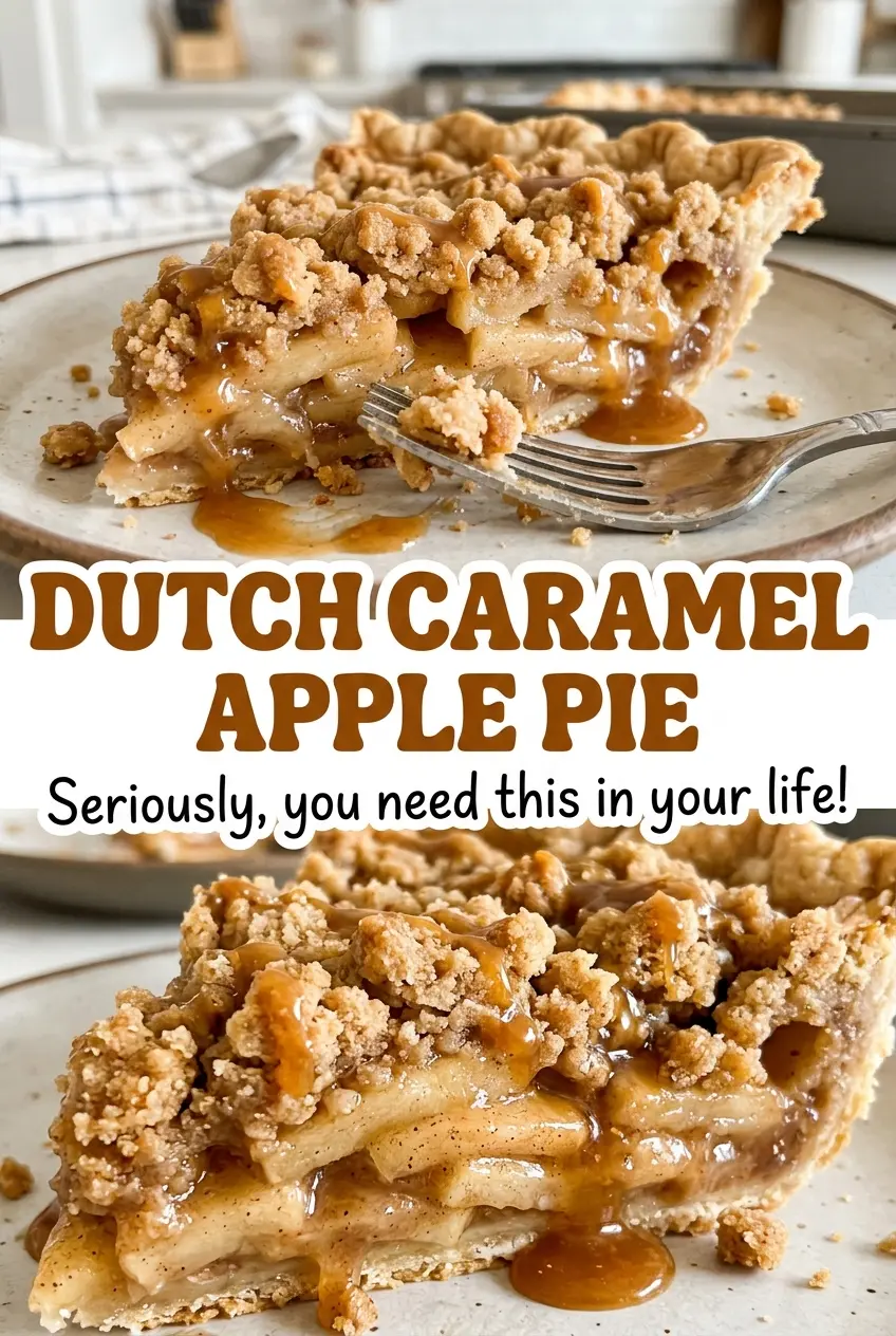 Dutch Caramel Apple Pie with golden oat topping