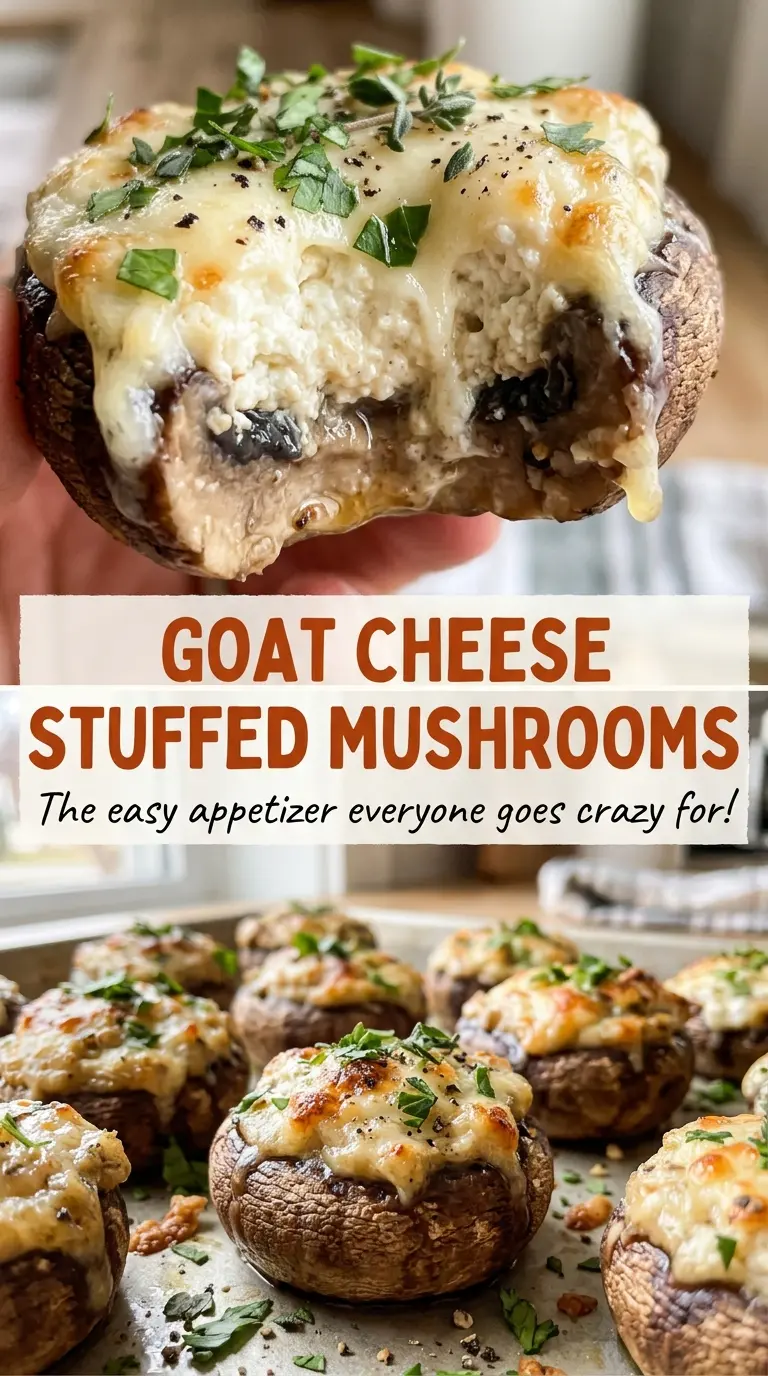 Goat cheese stuffed mushrooms savory appetizer