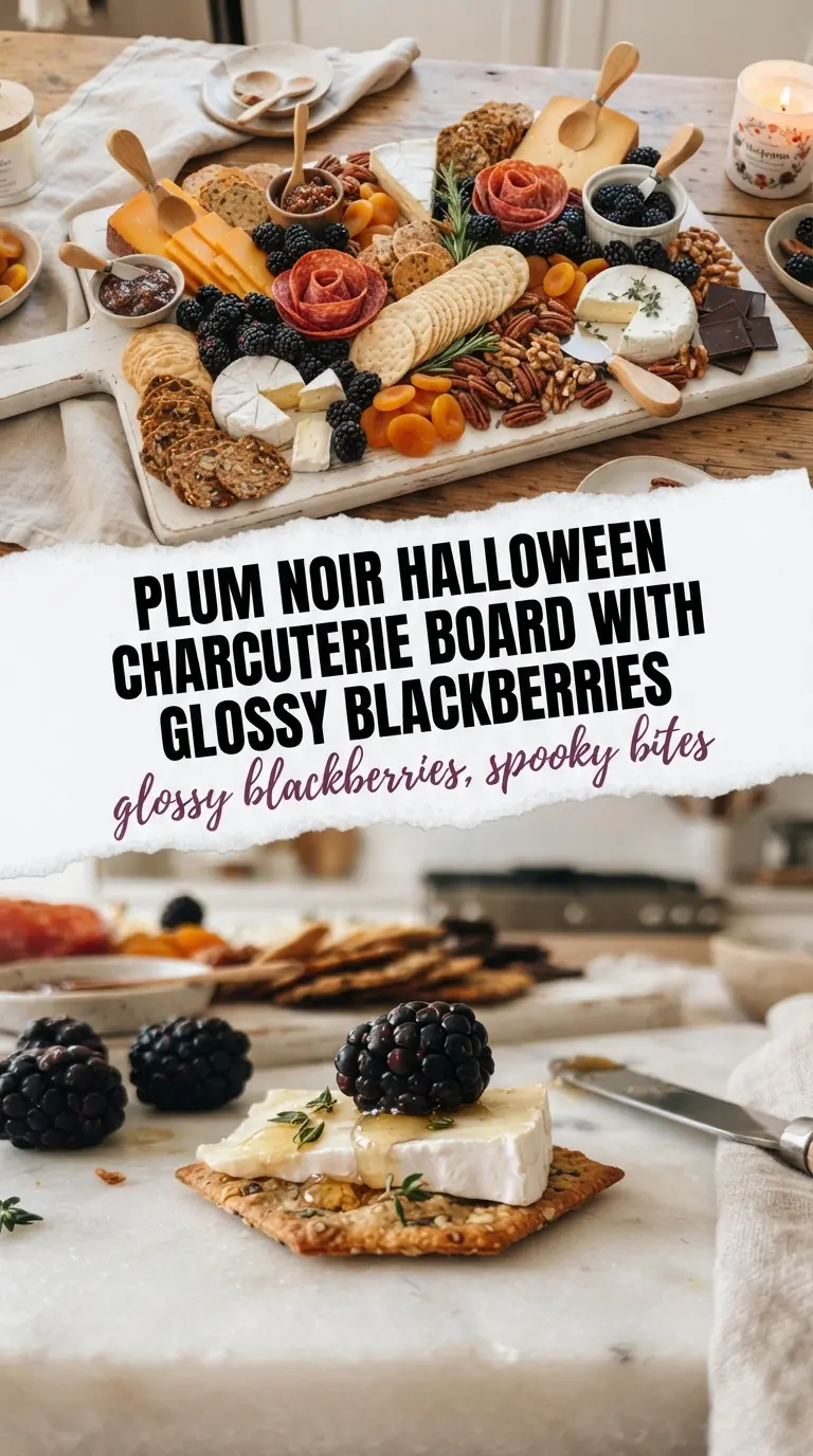 Halloween Charcuterie Board spooky cheeses blackberries