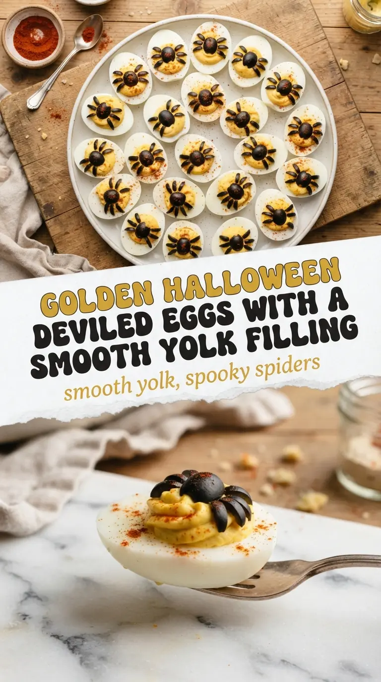 Halloween deviled eggs spooky creamy