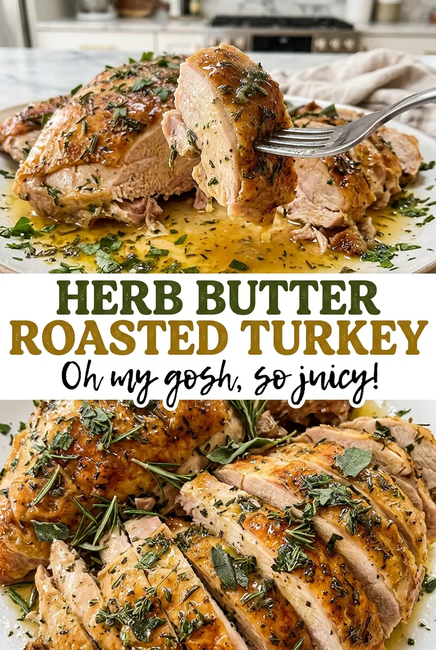 Herb Butter Roasted Turkey golden herb crust
