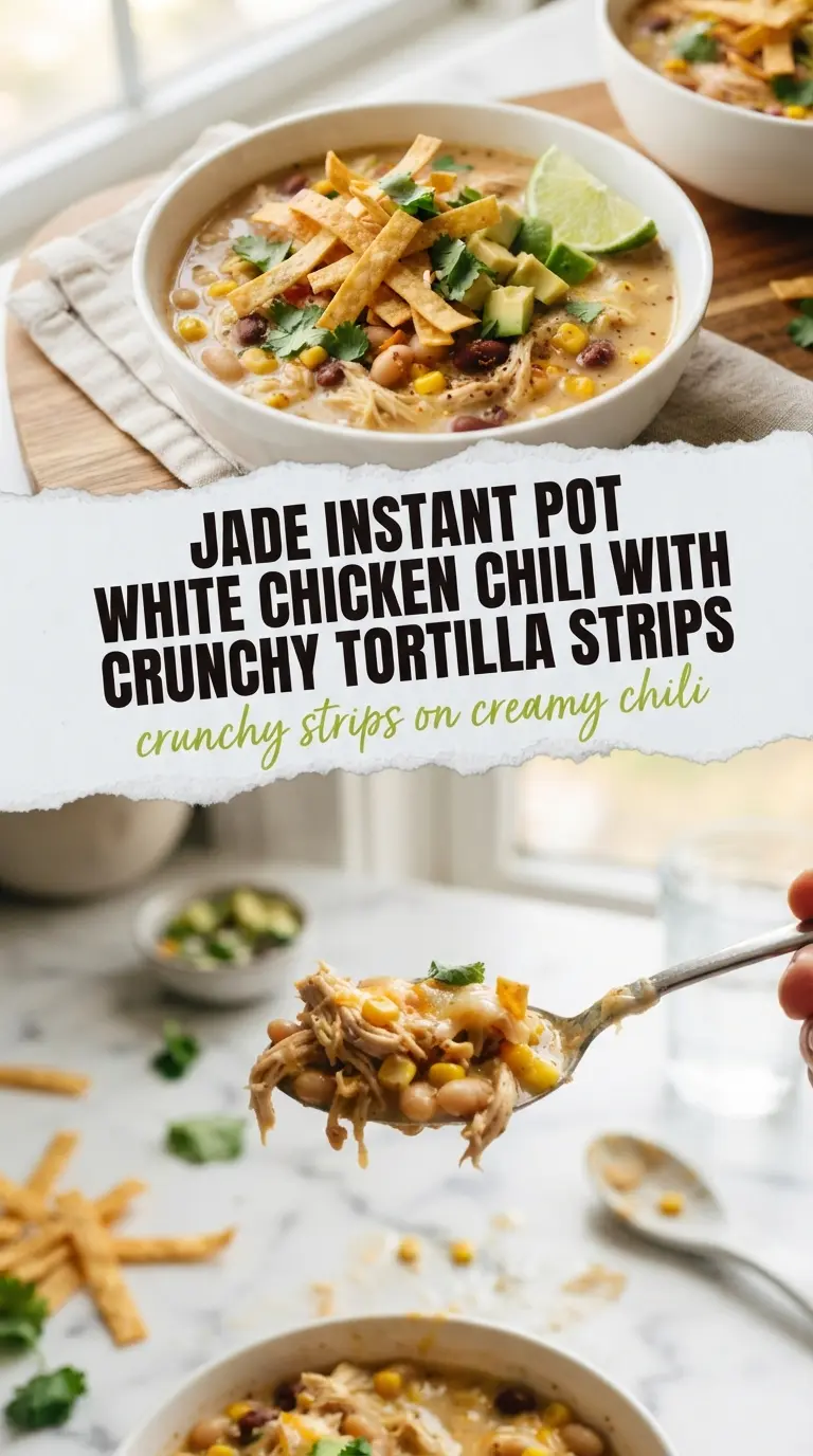Instant Pot White Chicken Chili creamy spicy crunchy