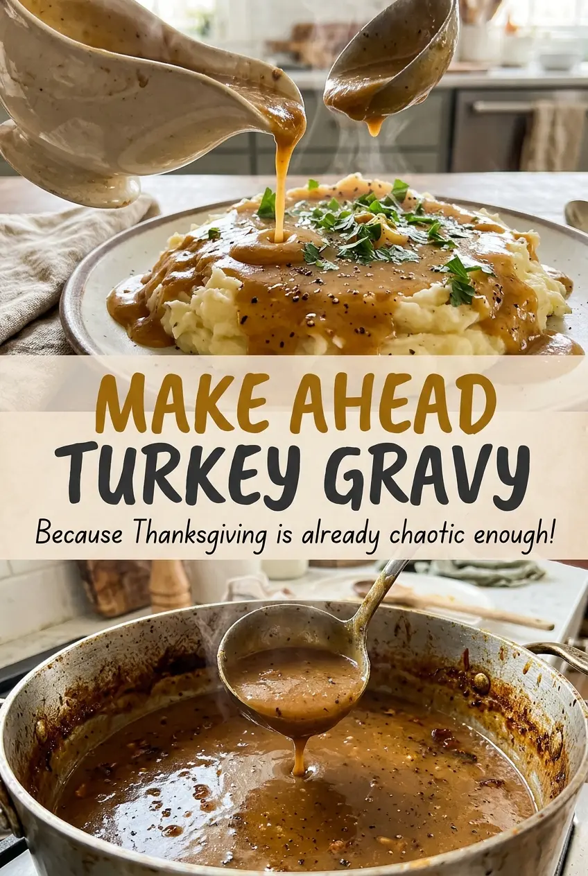 Make Ahead Turkey Gravy smooth golden gravy
