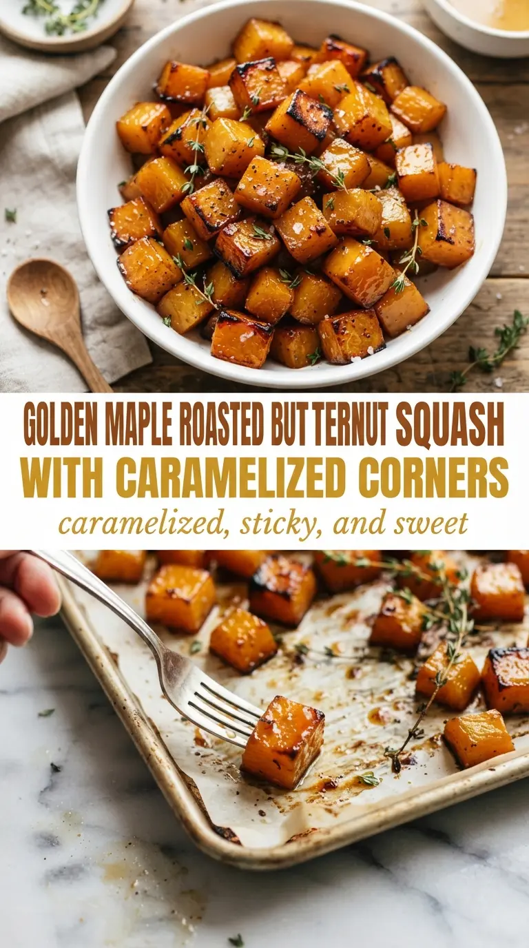Maple Roasted Butternut Squash caramelized glossy tender