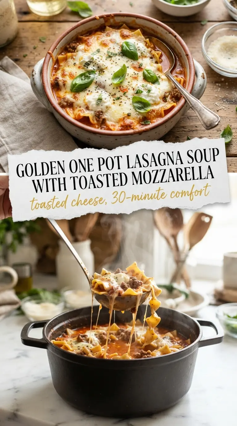 One Pot Lasagna Soup tomatoey cheesy hearty
