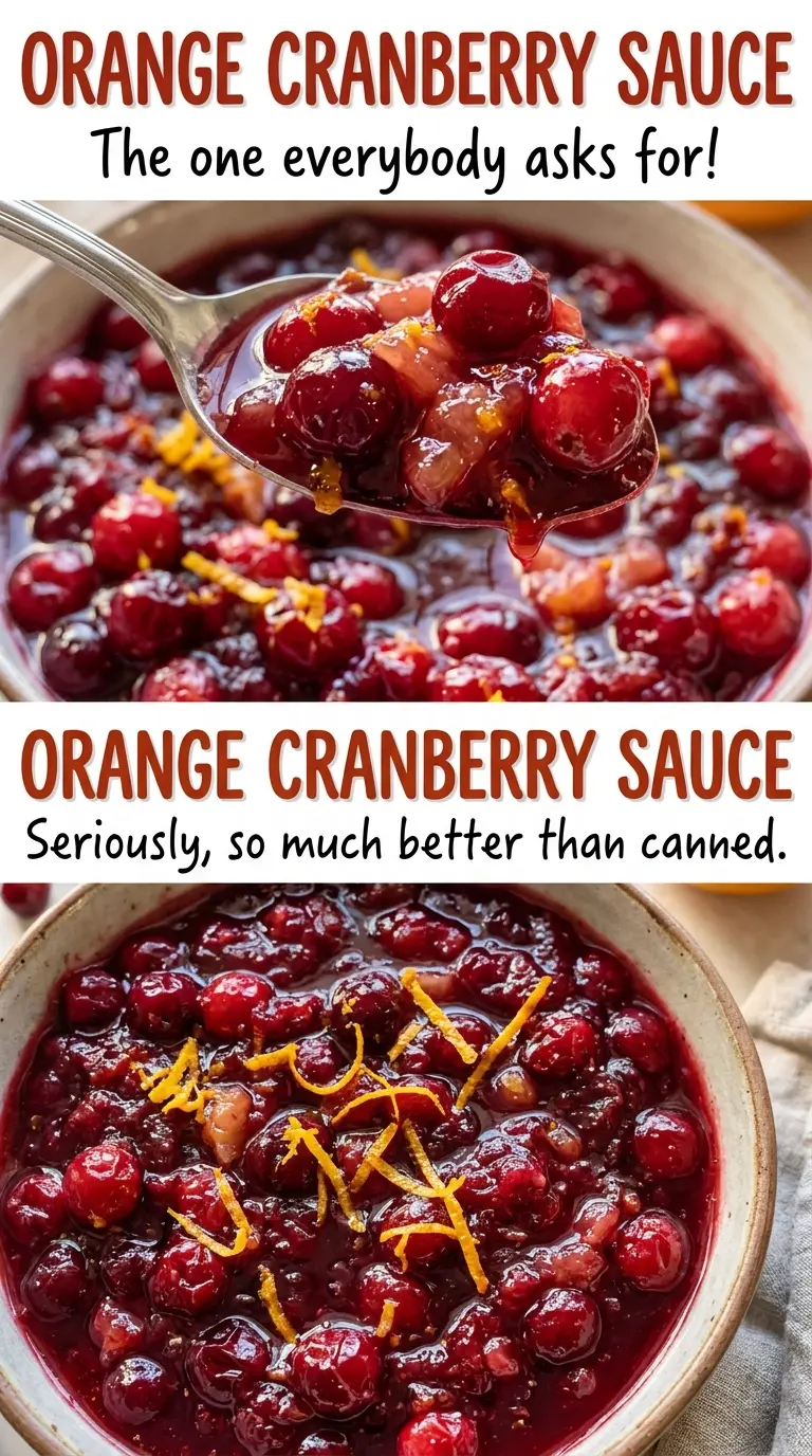 Orange cranberry sauce with bright citrus zest
