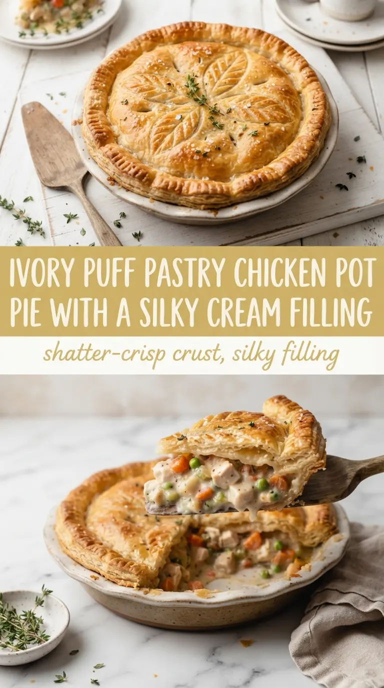 Puff Pastry Chicken Pot Pie creamy flaky golden