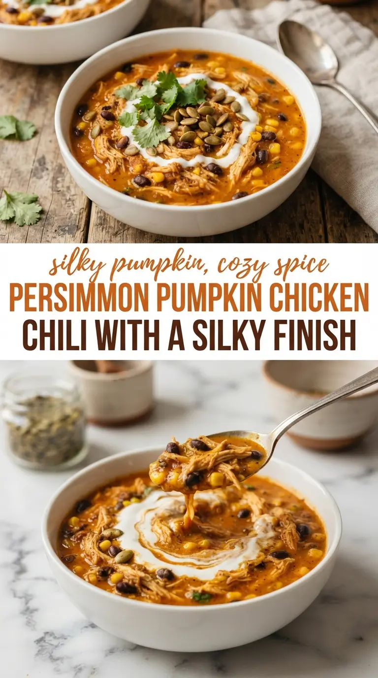 Pumpkin Chicken Chili creamy spiced cozy
