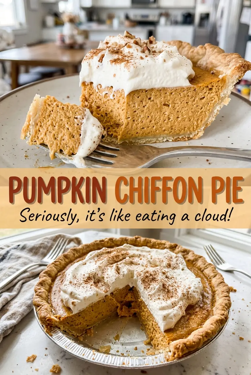Pumpkin Chiffon Pie airy spiced filling