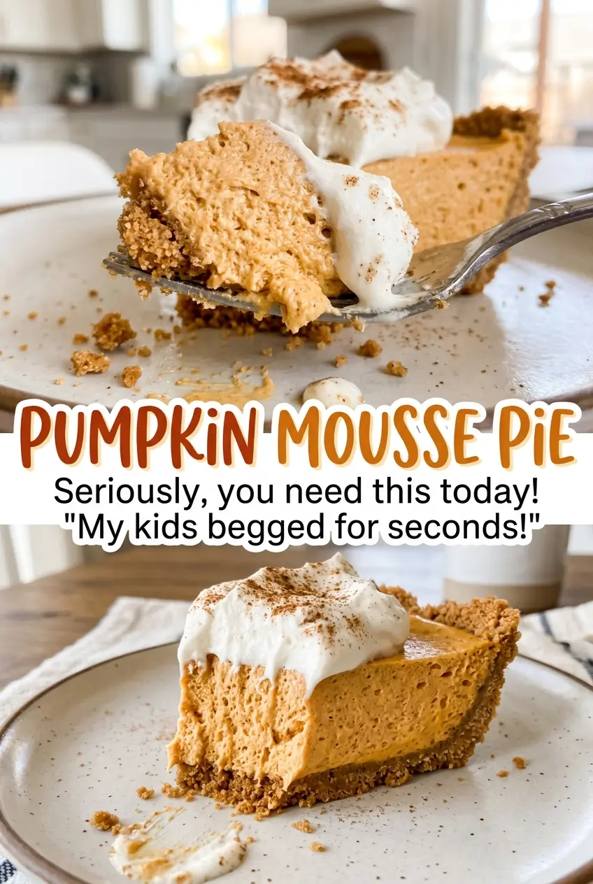 Pumpkin mousse pie creamy chilled filling
