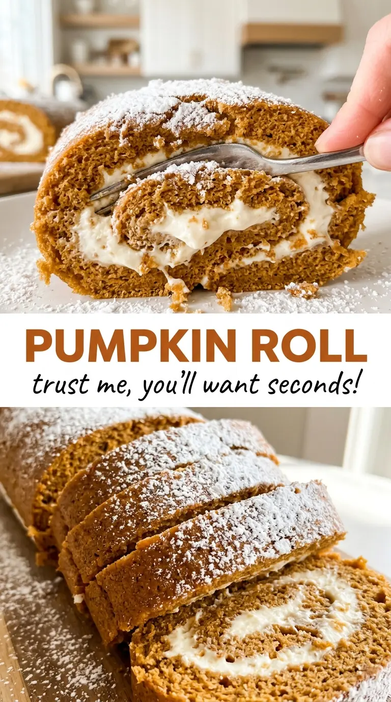 Pumpkin Roll with creamy cheese filling