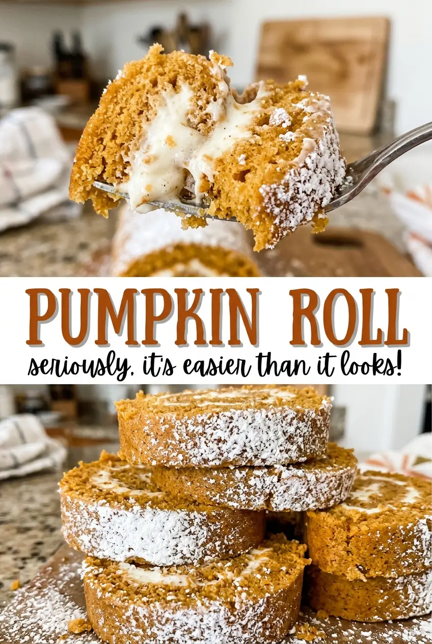 Pumpkin Roll with soft cake and filling
