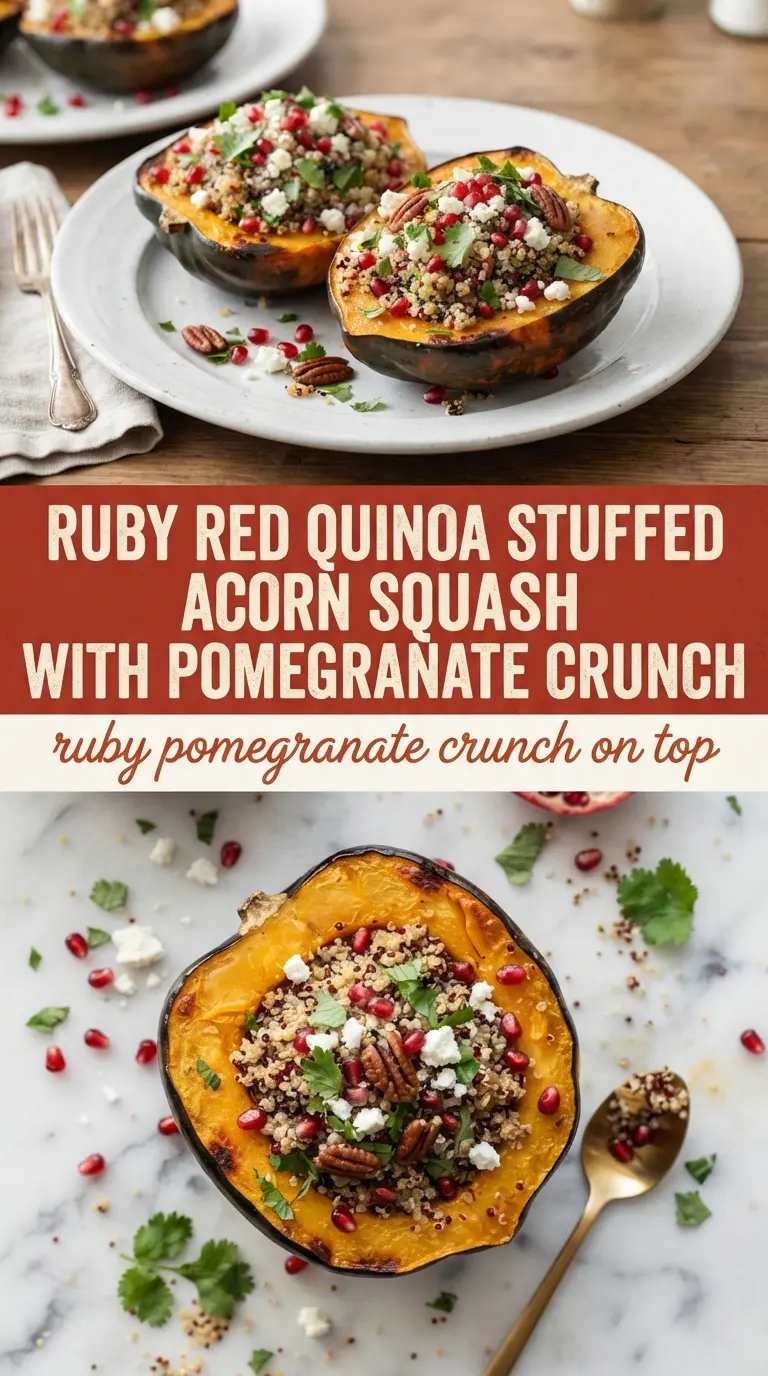 Quinoa Stuffed Acorn Squash tender roasted, colorful, hearty