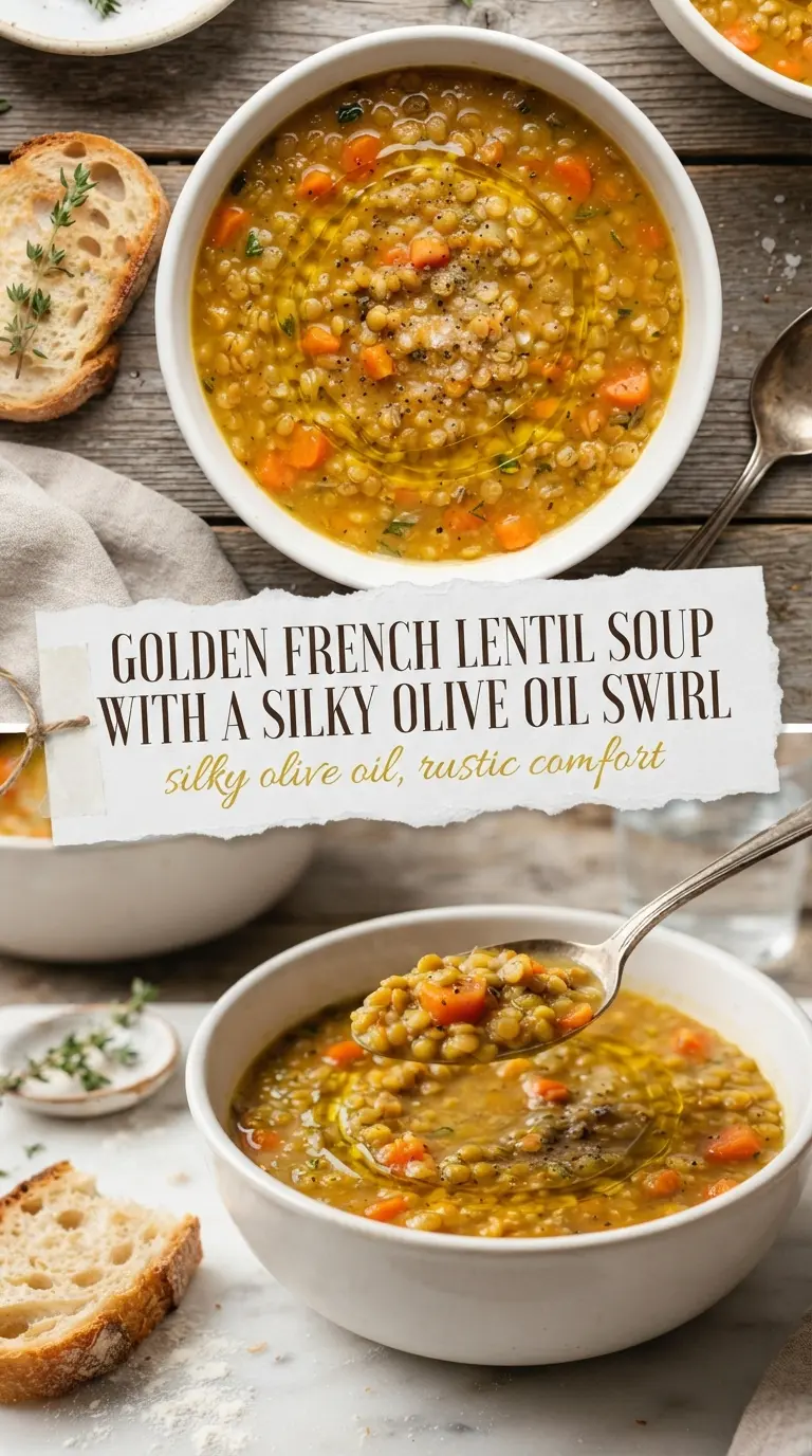 Rustic French Lentil Soup hearty savory olive oil