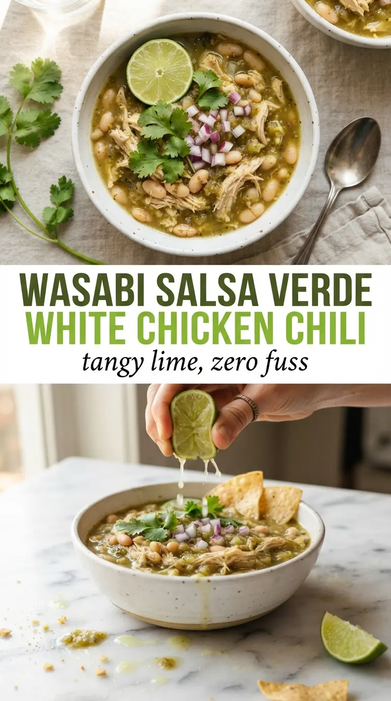 Salsa Verde White Chicken Chili bright tangy comforting