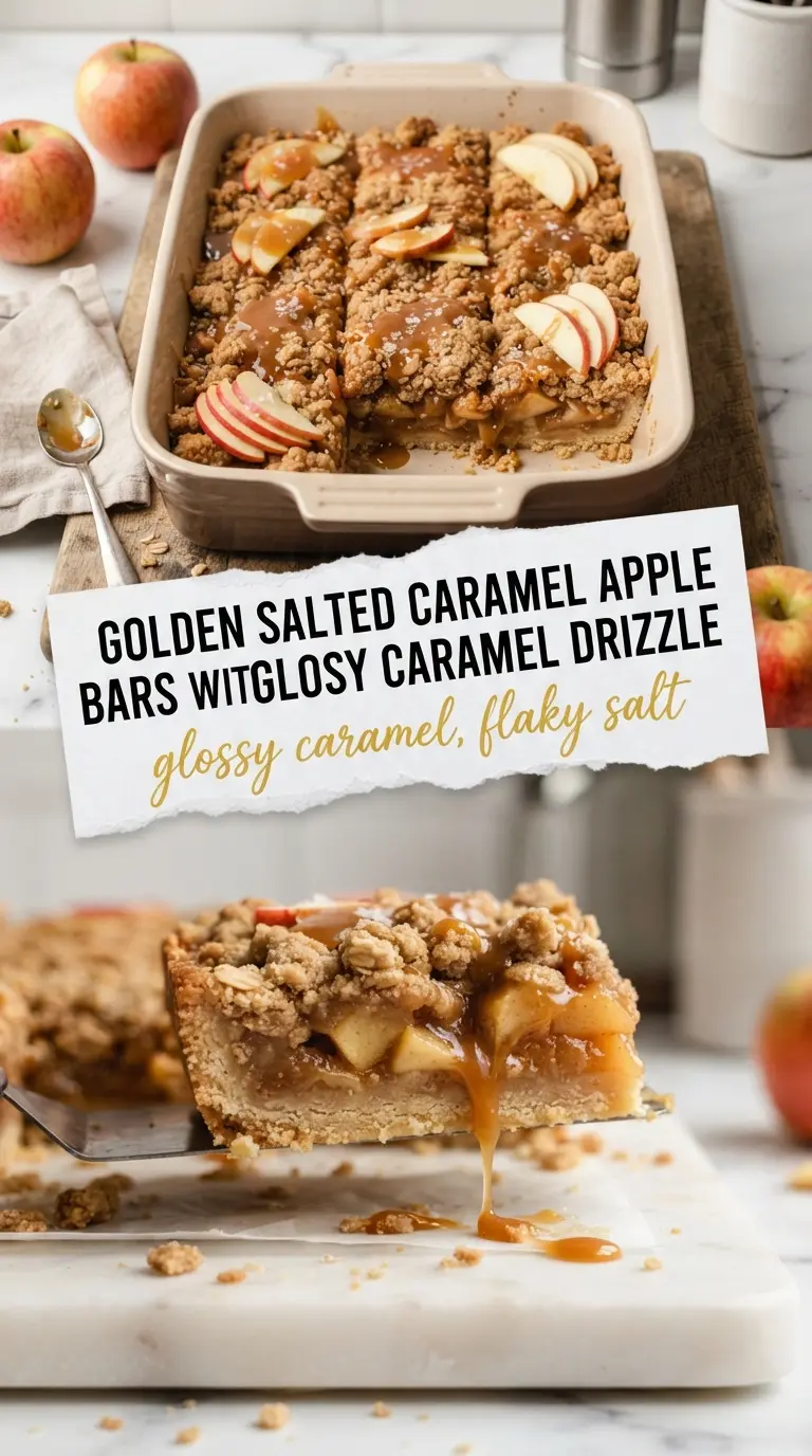 Salted Caramel Apple Pie Bars buttery apples caramel