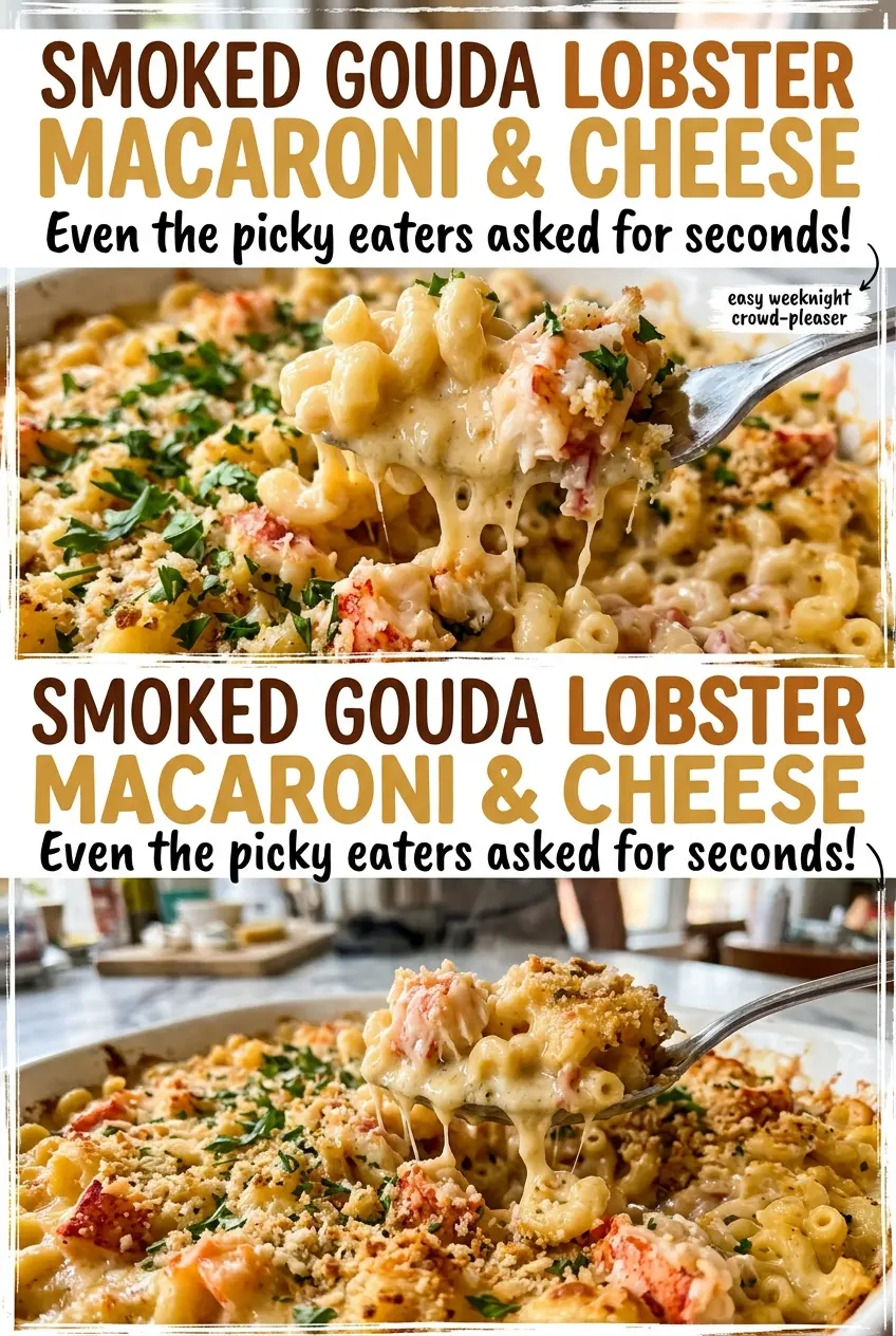 Smoked Gouda lobster macaroni and cheese golden panko crust