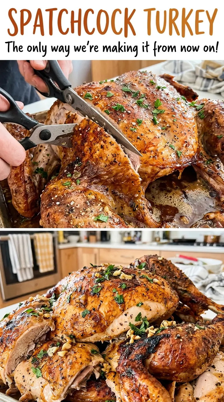 Spatchcock turkey with crisp golden skin