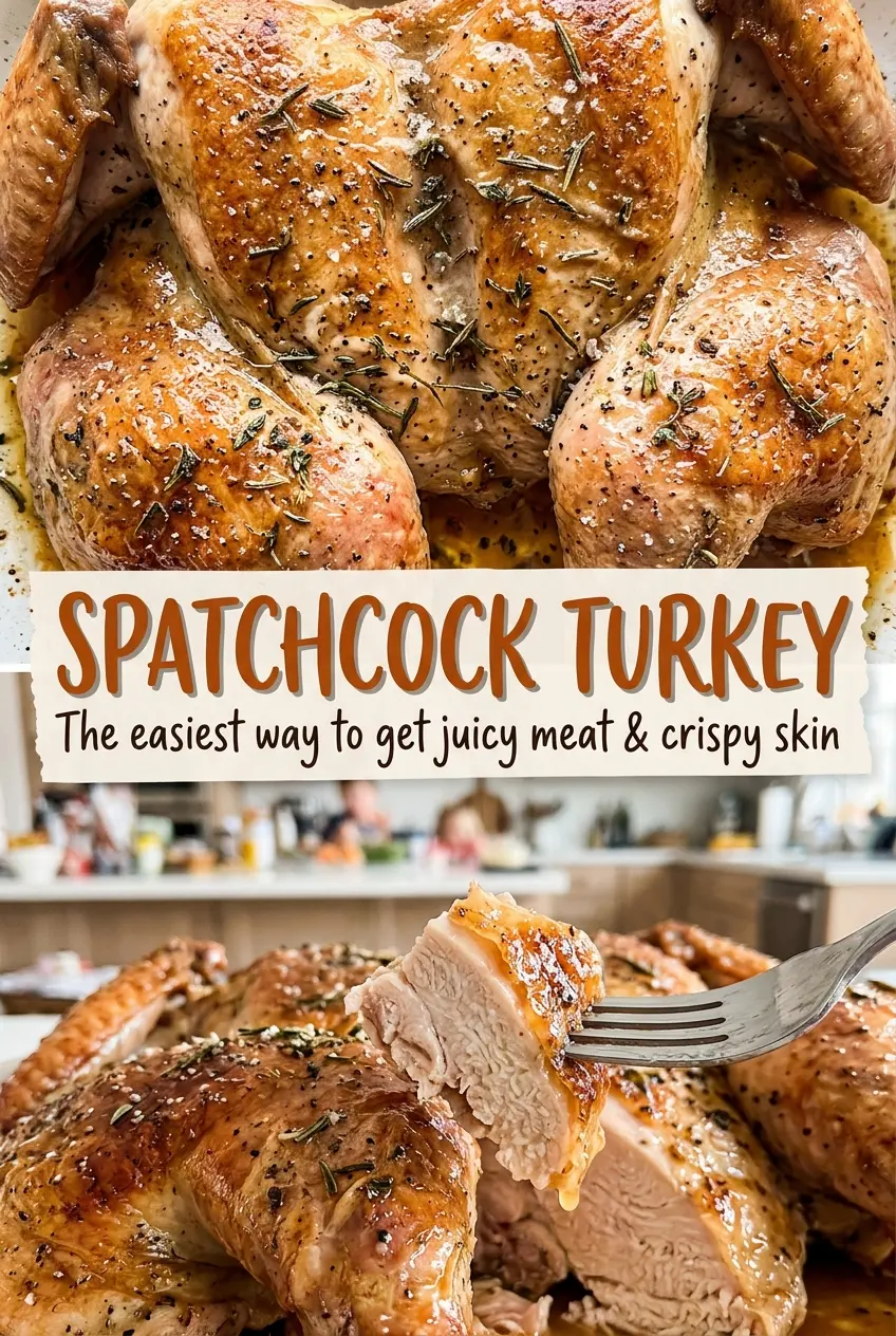 Spatchcock turkey with crisp golden skin