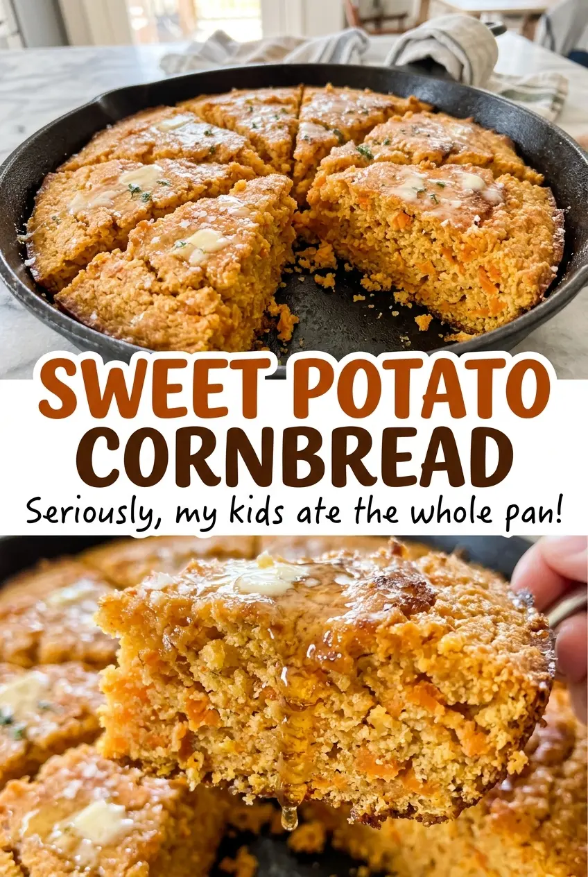 Sweet Potato Cornbread golden tender squares