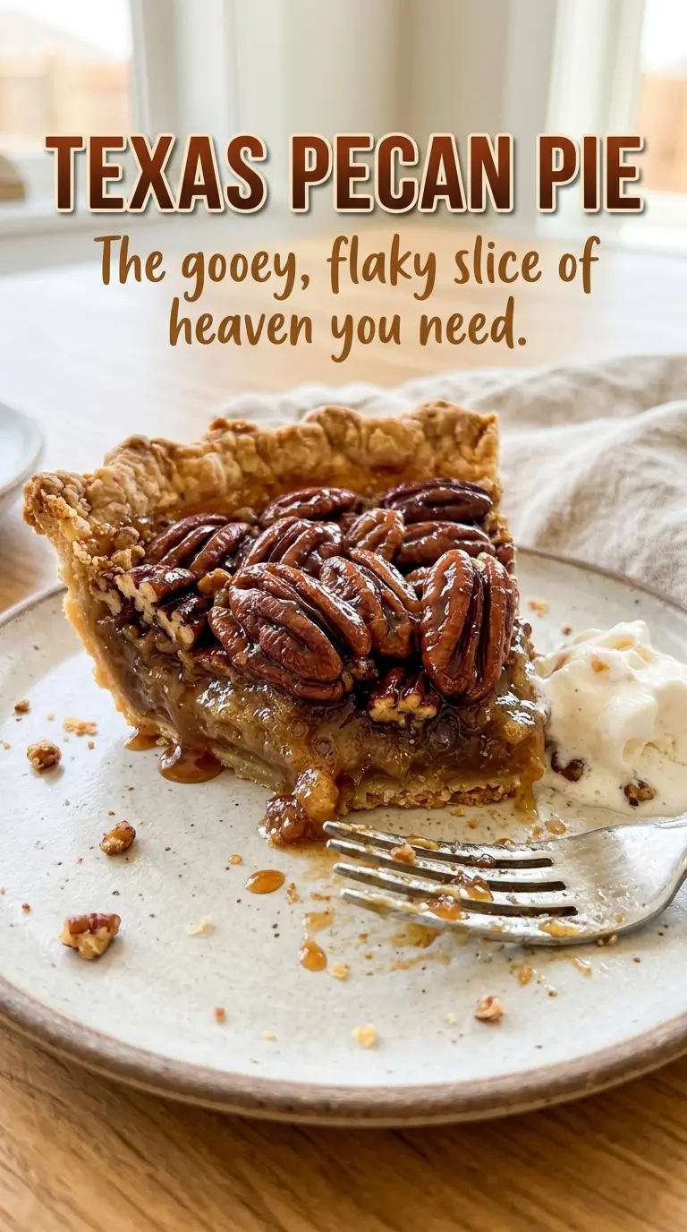 Texas pecan pie golden crust pecan halves