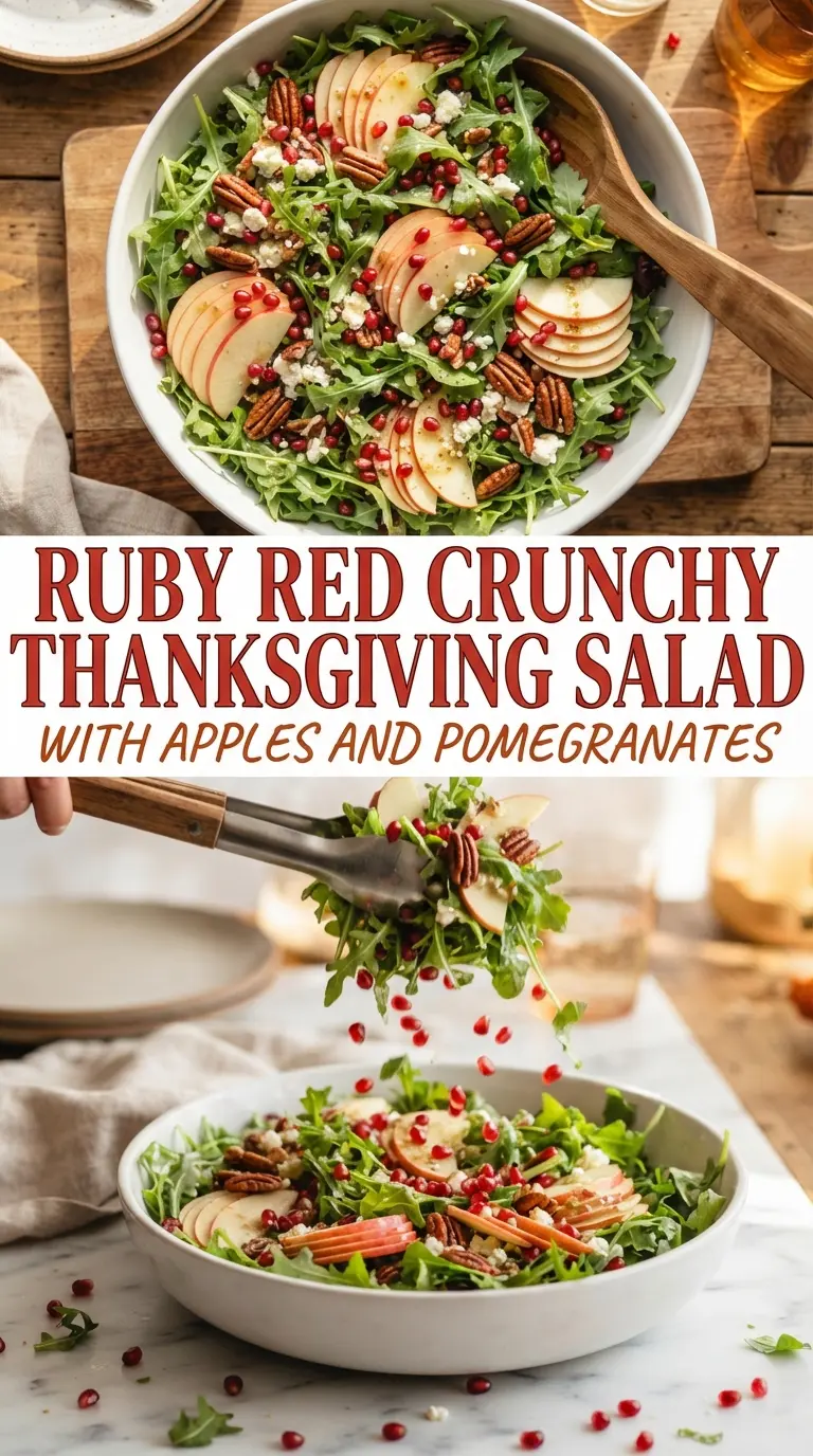 Thanksgiving Salad with Apples and Pomegranates crisp colorful festive