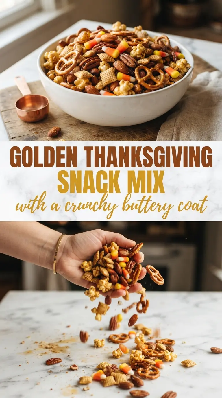 Thanksgiving Snack Mix crunchy buttery sweet-salty